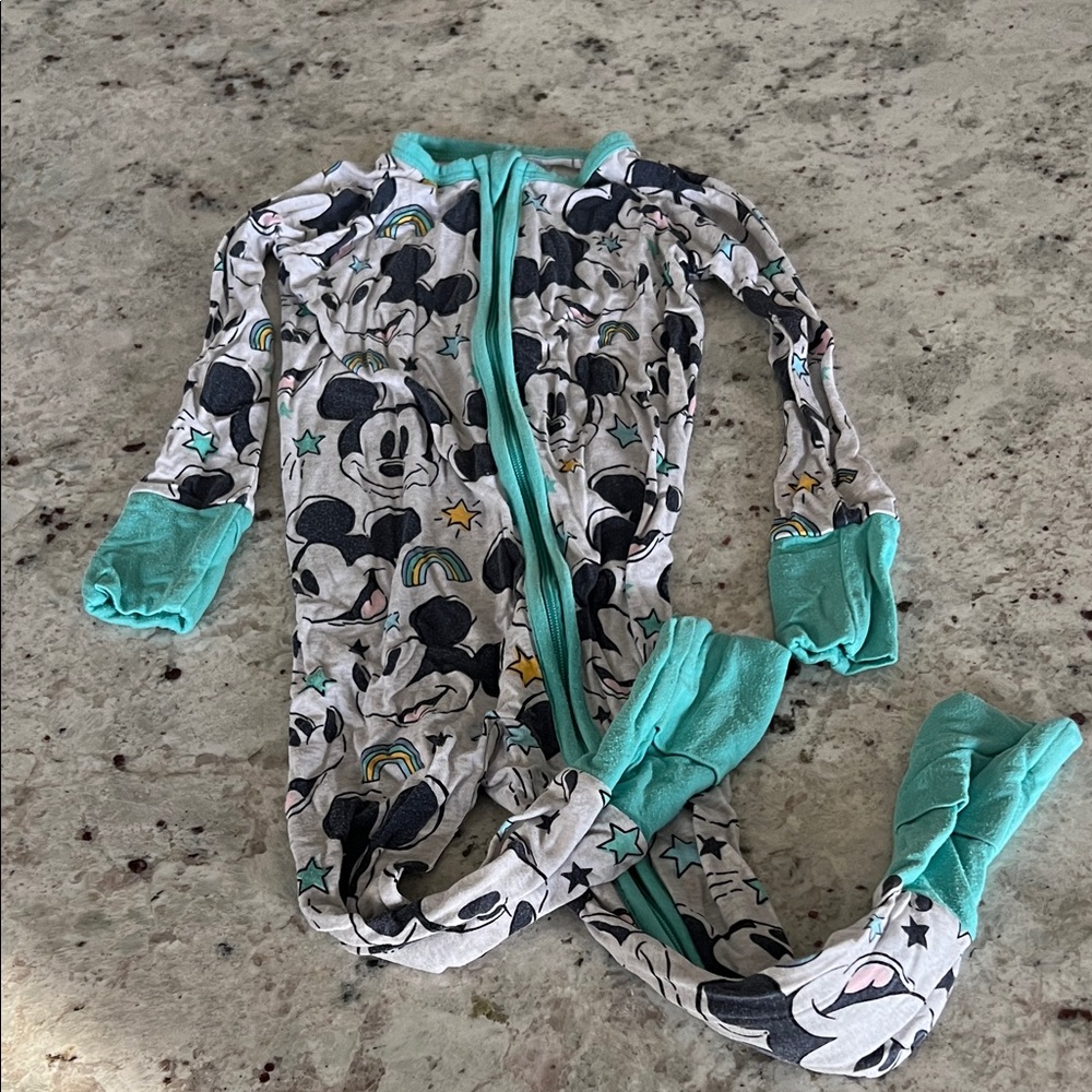 Little Sleepies & Disney Zippy Teal and Gray Mickey Design